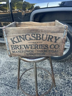Kingsbury Beer Bottle Wooden Crate Case Manitowoc Wisconsin Wi Wis  - Image 1 of 4