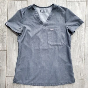 FIGS Catarina Gray V Neck Scrub Top One Pocket Shirt Women's Size XXS FW1000 - Picture 1 of 7