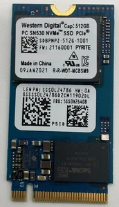 Genuine Lenovo 512GB M.2 Encrypted SSD PCIe NVMe for Thinkpad Laptops 4XB1B85886 - Afbeelding 1 van 5