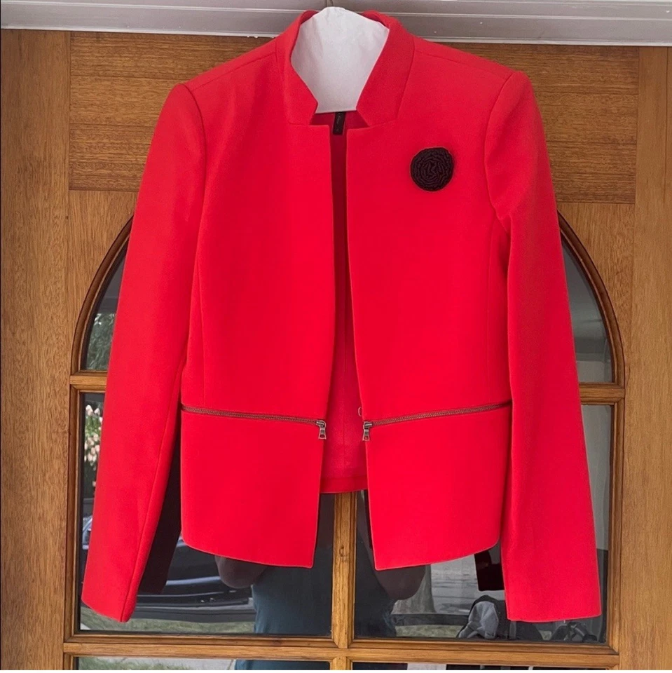 Blazer Traje Para Mujer BCBGMAXAZRIA Naranja/Rojo Talla Pequeña Barrett Foto 1 de 4