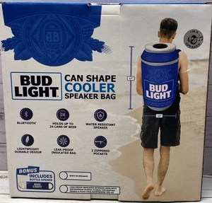 Bud Light, New in Box, Can Shape Cooler Bluetooth Speaker Bag Holds 24 Cans - Picture 1 of 10