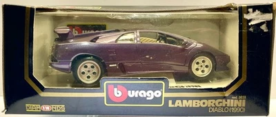 Burago •1/18• Diamonds Lamborghini - Diablo 1990 Die-Cast/Púrpura Foto 1 de 4