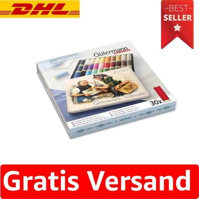 30 Spulen hochwertiger Allesnäher in nostalgischer Box –  für Nähprojekte - Bild 1 von 4