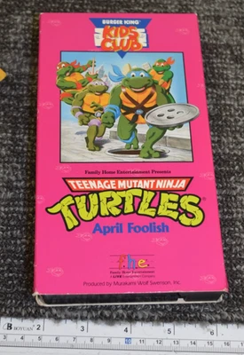 Teenage Mutant Ninja Turtles Burger King Kids Club APRIL FOOLISH VHS tape 1990 - Image 1 of 4