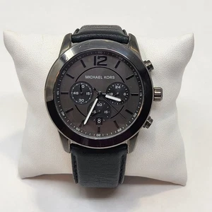 Michael Kors MK8434 Reloj Pulsera Hombre Cuero Negro Cronógrafo Batería Nueva - Imagen 1 de 10