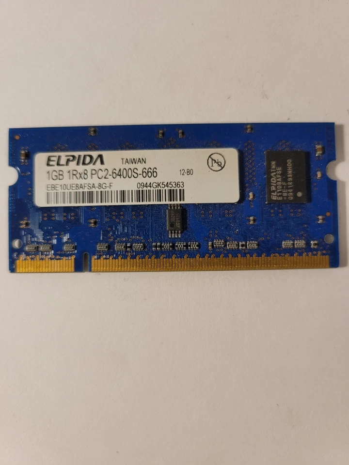 Elpida 1GB 1Rx8 PC2-6400S-666 Laptop Memory Module - Image 1 of 1