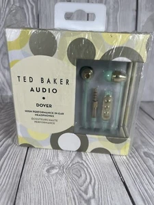Ted Baker Audio Earphones Dover High Performance In Mint Gold BNIB - Picture 1 of 7