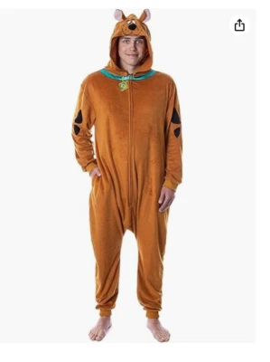 Traje de unión con capucha Scooby-Doo para hombre disfraz para adulto pijama para dormir Foto 1 de 4