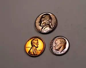 1967 Special Mint Set * 3 Coin Lot * Gem SMS (rainbow toned) * XL42 - Picture 1 of 4