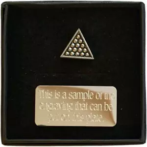 Personalised Gift Box & Hand Made Snooker Triangle (S5) Pewter Pin Badge - Picture 1 of 8