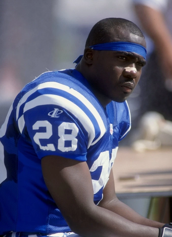 Foto impresa de fútbol americano de la NFL Indianapolis Colts Marshall Faulk 8x10 Foto 1 de 1