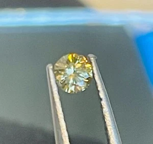 GENUINE MINED FROM EARTH DIAMOND GOLDEN HONEY FANCY COLOR .11 CT RBC - Picture 1 of 4