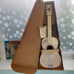 Vintage 1957 Elvis Presley Selco Auto Chord Toy Guitar In Cream w/ Accessories