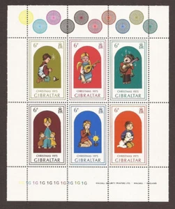 Gibraltar 1975 Christmas sheet set SG 349-354 MM mint E115 *COMBINED POSTAGE* - Picture 1 of 1