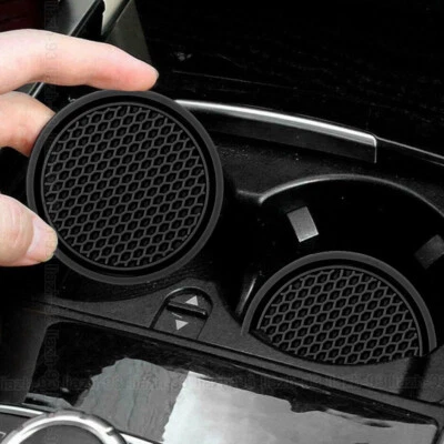2pcs Auto Cup Holder Anti Slip Coasters Insert Pads Mat Car Interior Accessories - Image 1 of 4