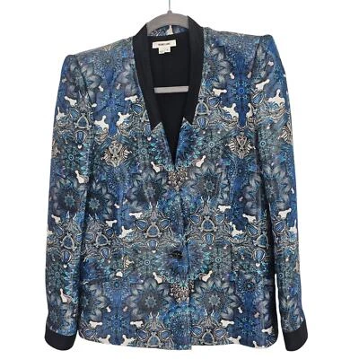 Blazer Helmut Lang Mujer 6 Azul Floral Blazer Mujer Blazer Chaqueta Blazer Mujer Foto 1 de 4