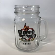 House Of Blues CHICAGO 10th Anniversary Glass Mason Jar Mug Barware 12 Oz.