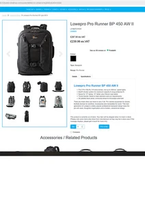 Lowepro Camera Bag Pro Runner BP 450 AW II - Picture 1 of 17