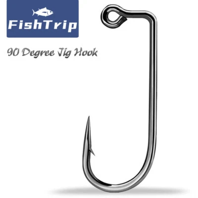 50~200Pcs 90 Degree Jig Hook 2X Strong Aberdeen Jig Hook for DIY Jigheads Tackle - Image 1 of 4