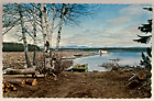 Log Boom Vintage Chrome Postcard Scalloped Pub. by Tenants Harbor Maine