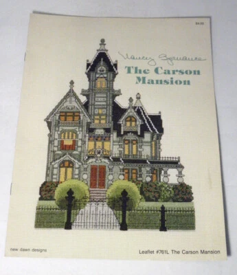 Carson Mansion Nancy Spruance Cross Stitch Pattern Leaflet Victorian House VTG - Image 1 of 2