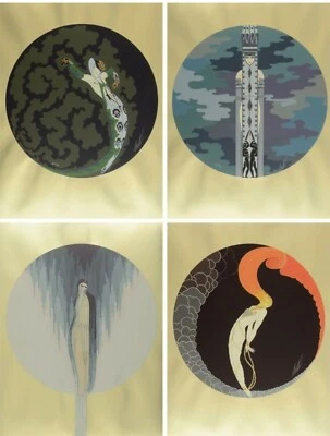 ERTE "The Four Emotions" 4 Serigraph Suite Embossed  Hand Signed Gold Foil w COA - Image 1 of 4
