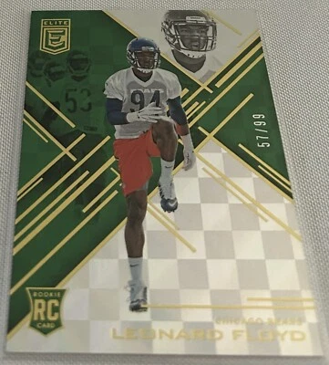 2016 Donruss Elite Football Leonard Floyd Chicago Bears Green Rookie #105 #d 99 - Image 1 of 4