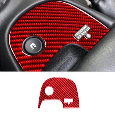 2000-04 For Chevrolet Corvette C5 A Red Carbon Fiber Traction Console Cover Trim - Image 1 of 4