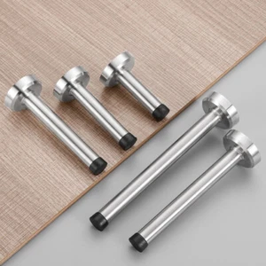 Door Stop Satin Stainless Steel Chrome Rubber Stops Wall Mounted Door Stopper - Picture 1 of 19
