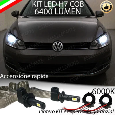 KIT H7 LED CANBUS ANABBAGLIANTI VW GOLF 7 VII + PORTALAMPADE 6000K NO ERROR - Immagine 1 di 3