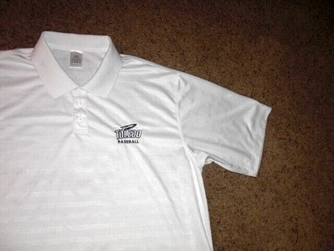 Adidas white TOLEDO BASEBALL athletic short sleeve polo shirt men's XL Cover