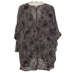 Maurices Top Womens 4 (28/30) Multi Snakeskin Plus Size Sheer Wrap Front Blouse  - Picture 1 of 12