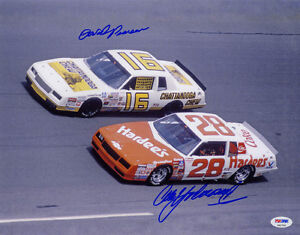 David Pearson Cale Yarborough DUAL SIGNED 11x14 Photo NASCAR PSA/DNA AUTOGRAPHED