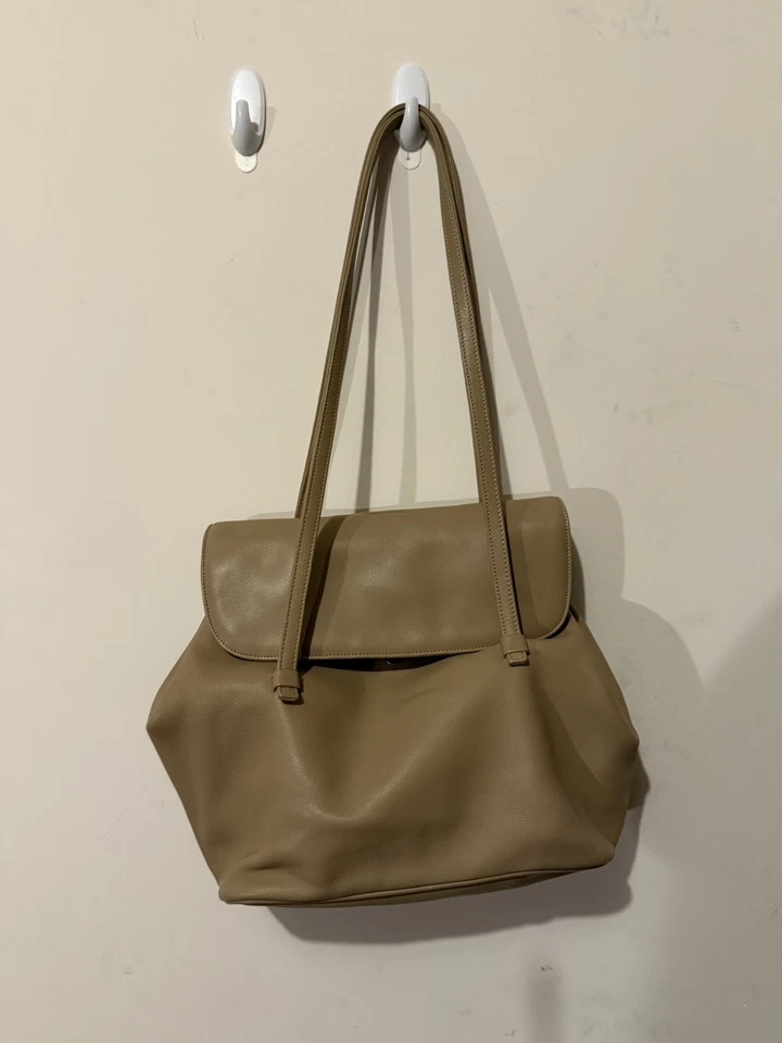 Bolso de Mano de Trabajo Fausto Santini Italia Cuero Beige Marrón Excelente Estado Foto 1 de 4