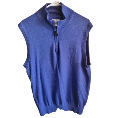 Chaleco de golf suéter azul con cremallera en cuarto de lana Southern Tide mediano Foto 1 de 3