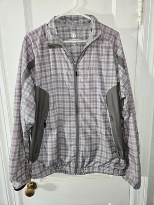 Sunice Weather Jacket Men’s Large Gray Plaid Full Zip Vented Golfer Windbreaker - Image 1 of 4