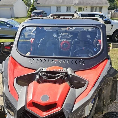 Vented Glass Front Windshield w/ Manual Wipers for Can Am Maverick X3/ MAX 17-25 - Image 1 of 4