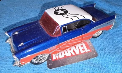Jada Marvel Avengers 1957 Chevy Bel Air Red White Blue 1:32 Diecast Car NEW - Image 1 of 3