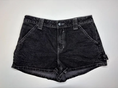 Pantalones Cortos Vigoss Mujer Negro Denim Carpintero 2.5" Entrepierna Nuevos Foto 1 de 4