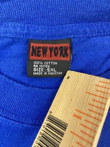 Vintage New York Mens Shirt Blue 5XL Short Sleeve Big Tall Cotton Basic - Picture 1 of 6