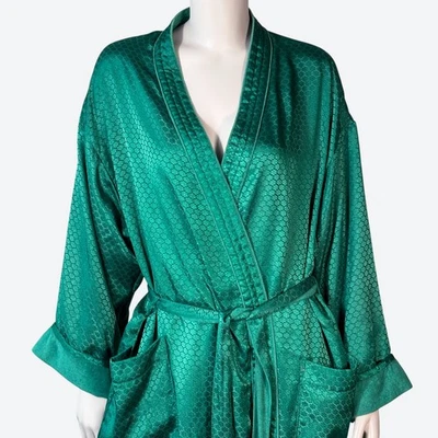 Vintage Victoria's Secret Gold Label Warm Emerald Green Long Robe Women's M/L - Image 1 of 4