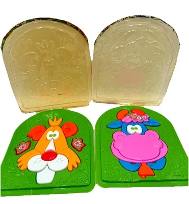 Vintage Kraft Kritters 3D Plastic Tray Puzzle Lot of 2 Cow and Lion Colorful - Image 1 of 4