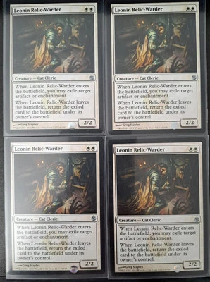 Leonin Relic-Warder x4 Mirrodin Besieged  Playset Magic the Gathering MTG Sleeve - Image 1 of 4