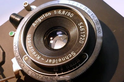 Schneider-Kreuznach 90mm f6.8 Angulon lens Plate Synchro-Compur-P Shutter - Image 1 of 4