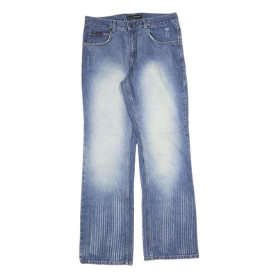 Jeans masculino BLEND azul relaxado denim lavagem média W33 L34 fecho com zíper casual - Imagem 1 de 4