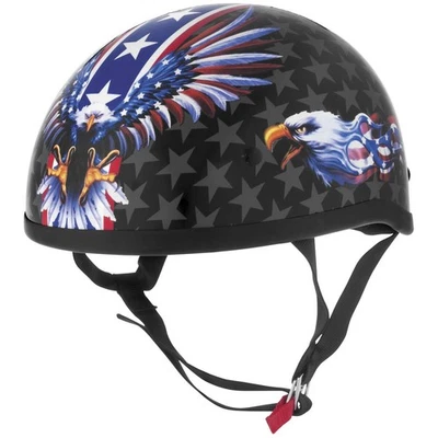 Skid Lid USA Flame Eagle Original Half Helmet  ( X-Large - Black ) 646990 - Image 1 of 3