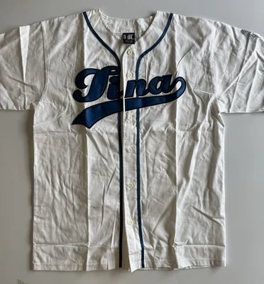 Винтажная футболка 90-х Tina Turner Tour от Giant XL белый синий бейсбольный стиль - Изображение 1 из 4