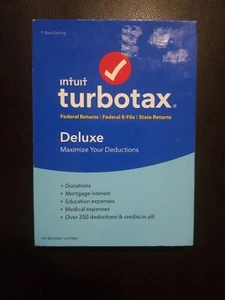 Turbotax Intuit DELUXE 2018 NEW. Federal + State E-File, Windows/Mac - Picture 1 of 3