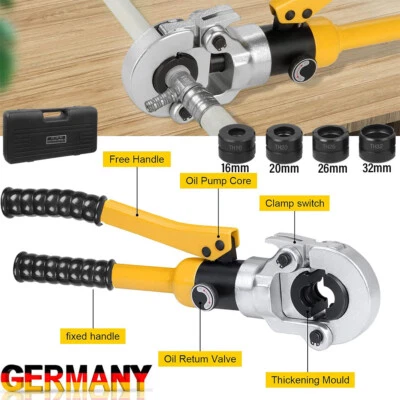 ACELECTRONIC Hydraulische Presszange Kupferrohr Verbundrohr Rohrzange Pressmaschine 8T 360°