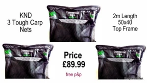 3 Pack x 2M Tough Carp Heavy Duty Rings & Netting 50x40 top & free PP - Picture 1 of 8